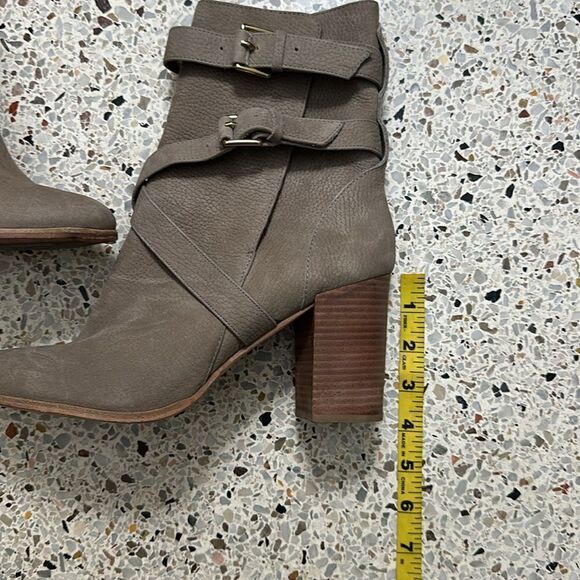 Kate Spade Lexy grey gray suede leather boots buckle 10 - Picture 5 of 9
